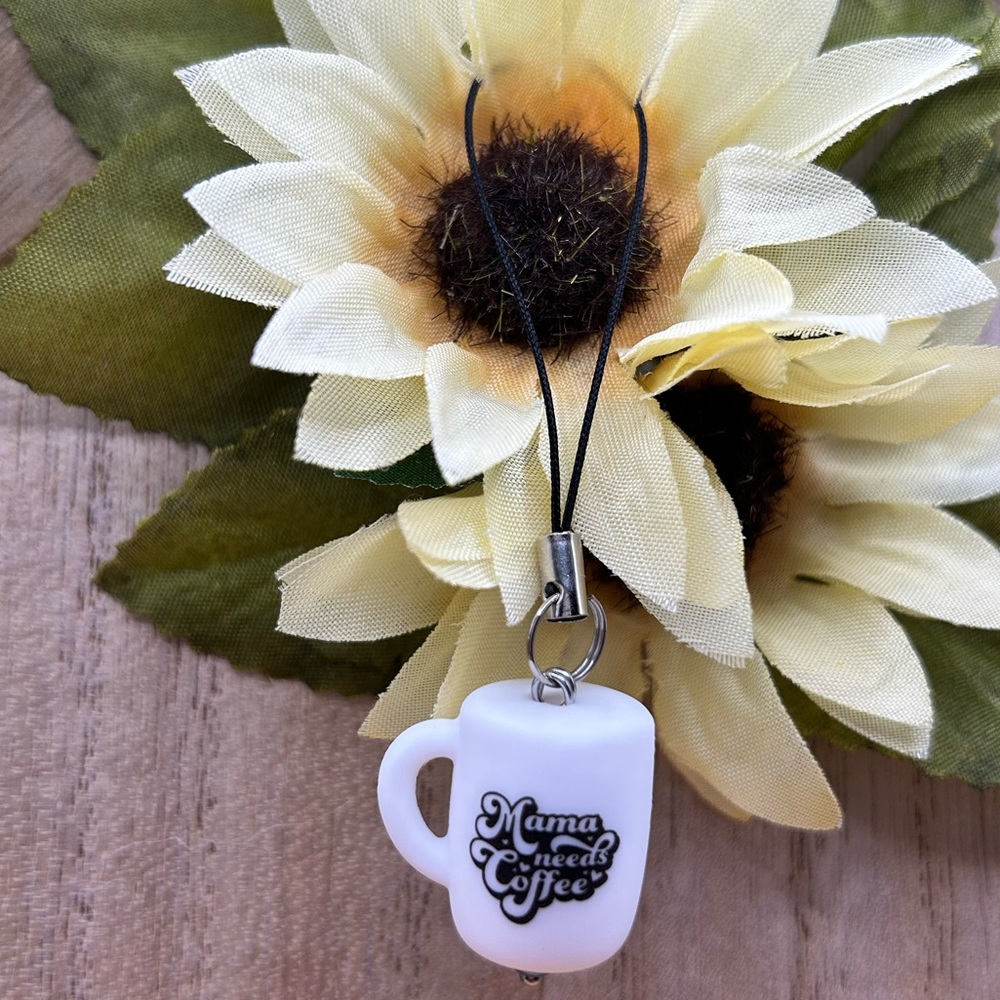 Mama Needs Coffee Phone Charm